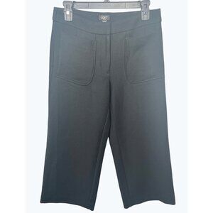 Loft Womens Petite Black Cropped Pants Cotton Viscose Blend Size 4P